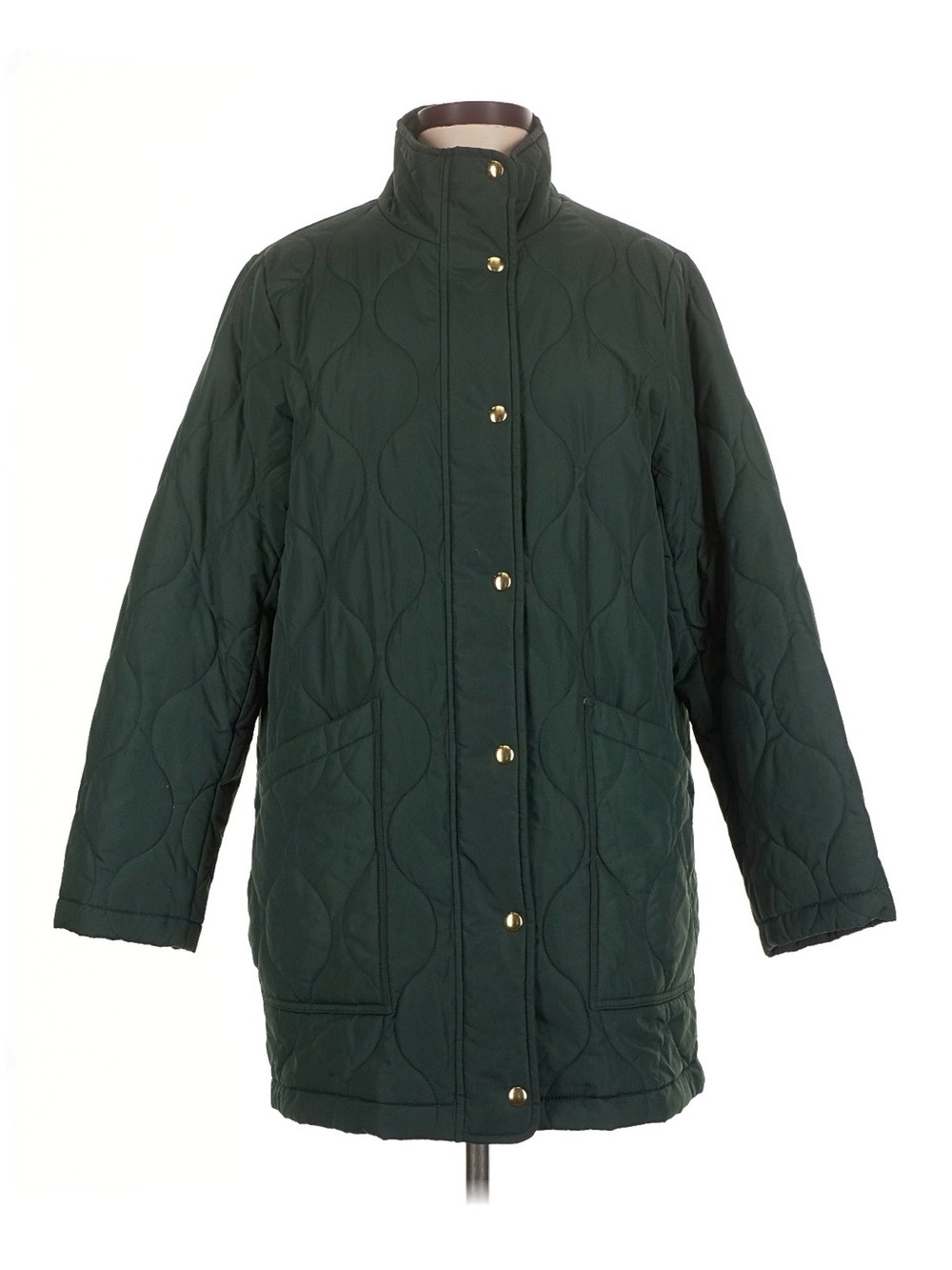 J. Crew Factory quilted green jacket Medium